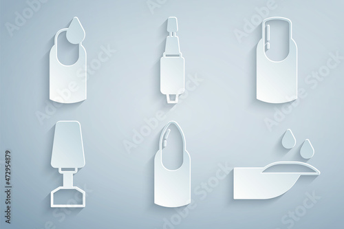 Set Nail manicure, Milling cutter for, and Manicure icon. Vector