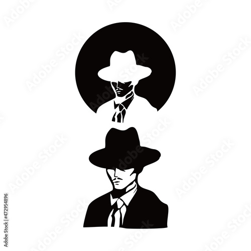 billionaire character logo vector icon
