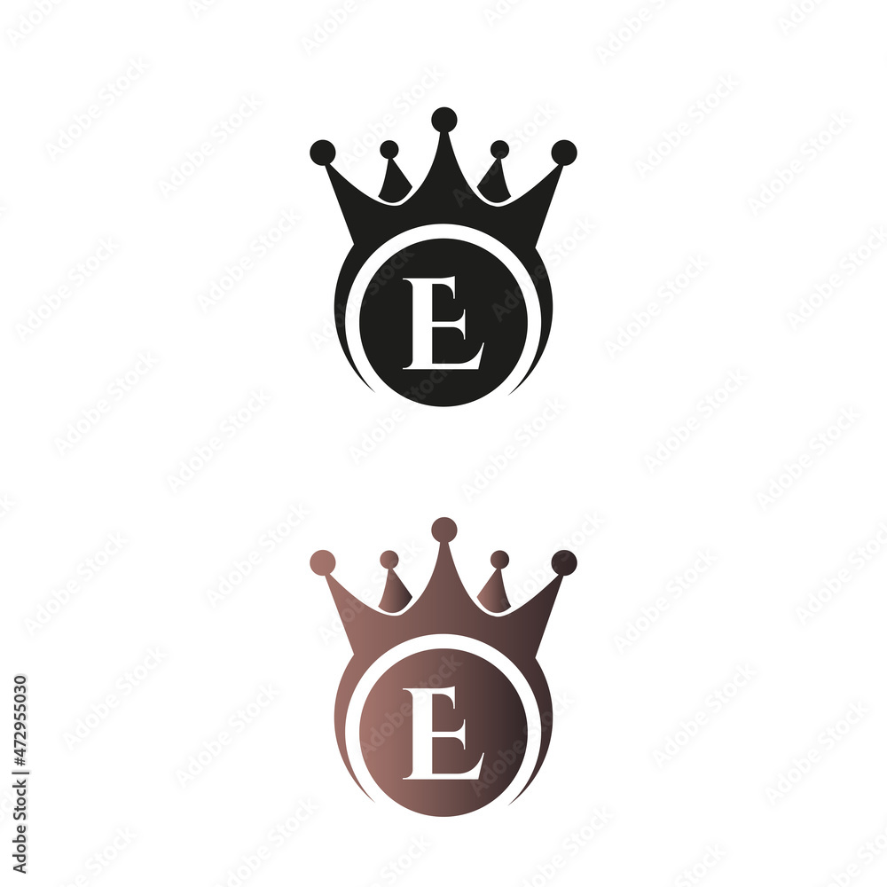 luxury crown letter mark E monogram luxury crown letter mark E monogram