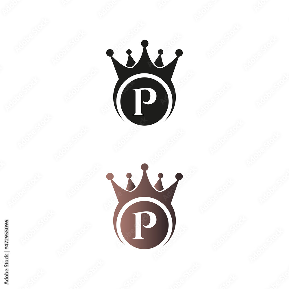 luxury crown letter mark P monogram luxury crown letter mark P monogram