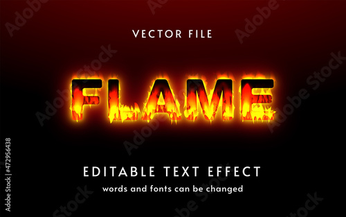 Flame style text effect fully editable