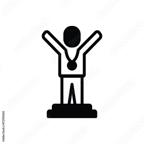 Black solid icon for triumph