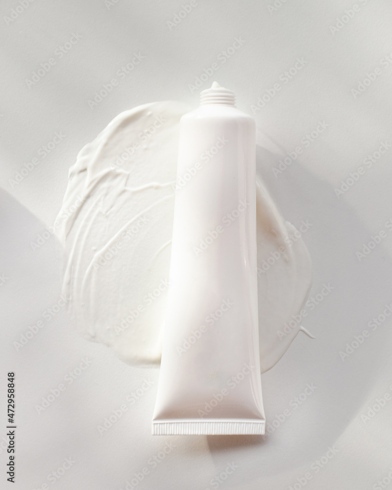 White skincare bottle add your own logo for a mockup White skincare bottle add your own logo for a mockup