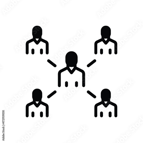 Black solid icon for organised
