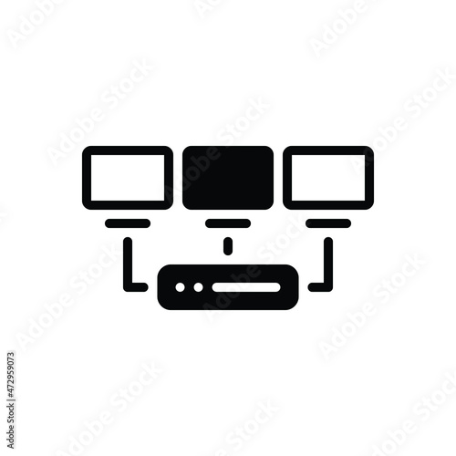 Black solid icon for wan