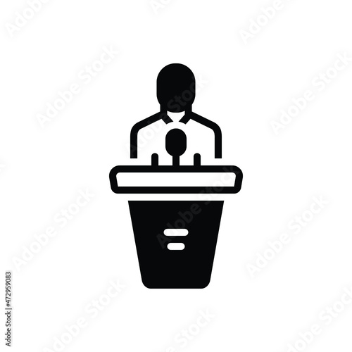 Black solid icon for spokesman