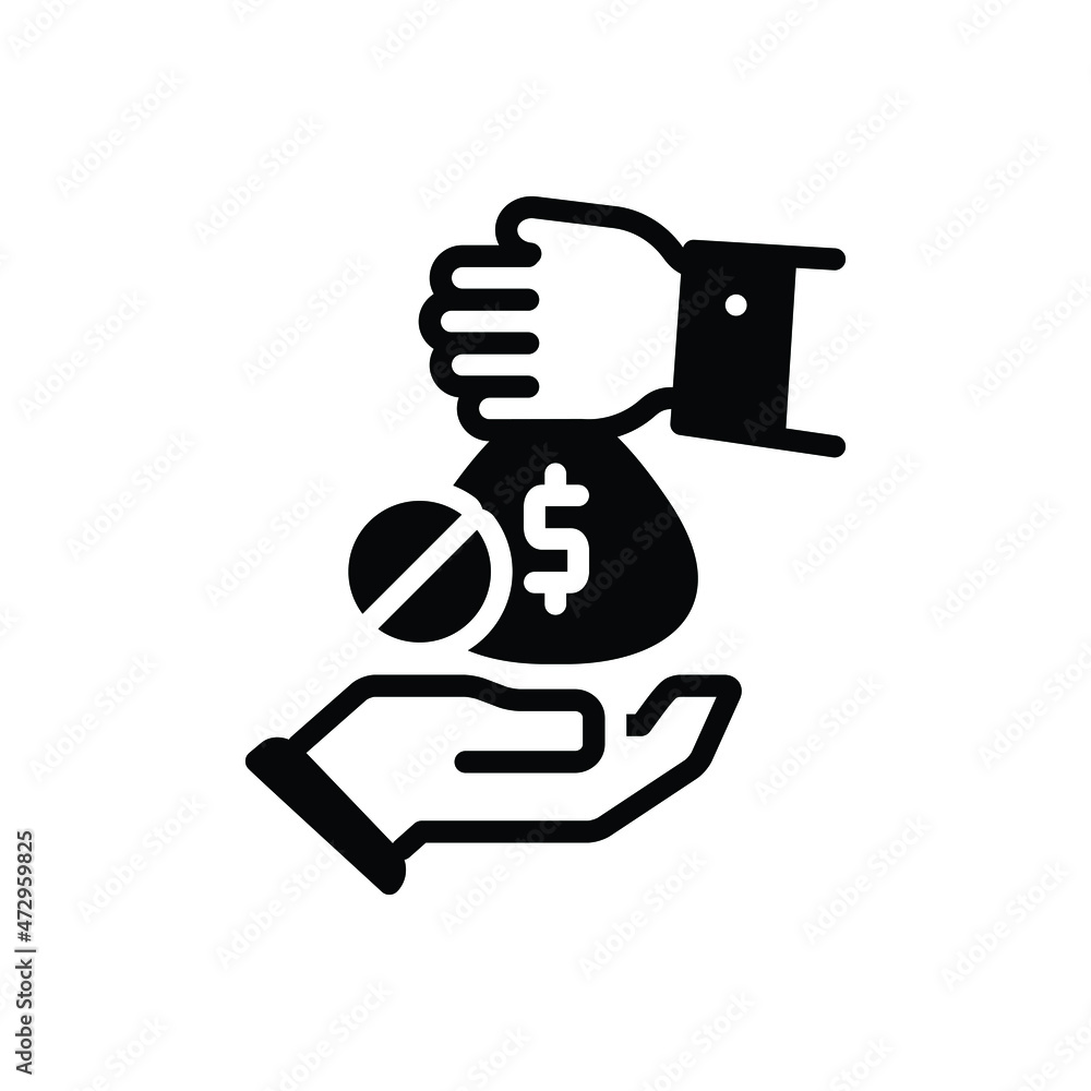 Black solid icon for corruption Black solid icon for corruption