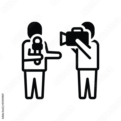 Black solid icon for reporters