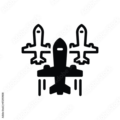 Black solid icon for planes