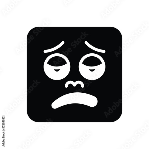 Black solid icon for disappointed