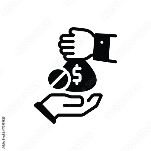 Black solid icon for corruption