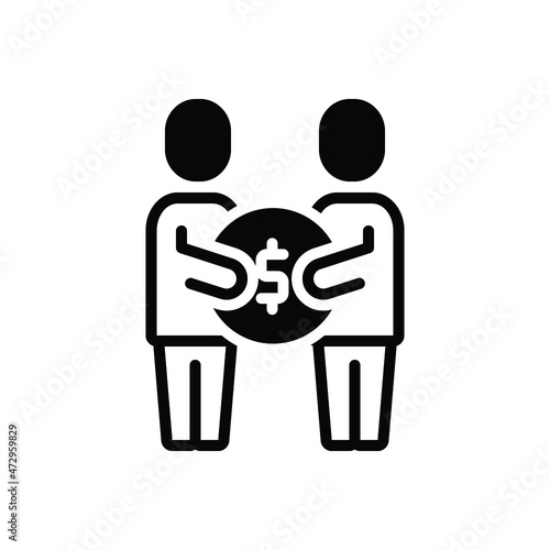 Black solid icon for corruption