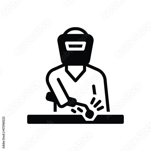 Black solid icon for welding