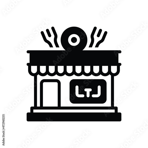 Black solid icon for restaurant
