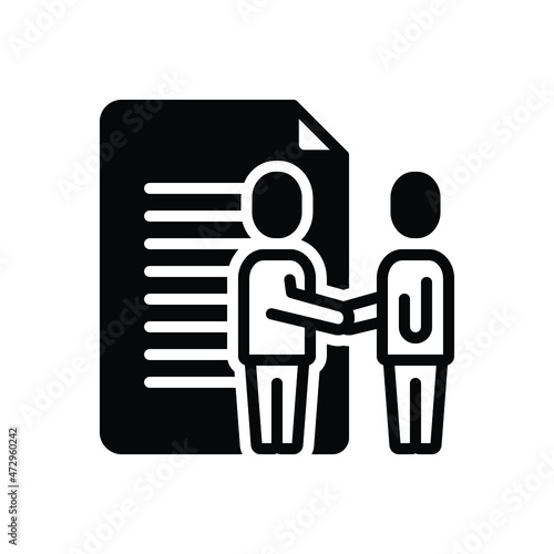 Black solid icon for dealing