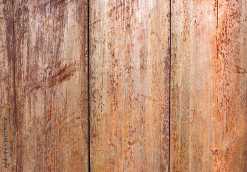 Old grey and brown wooden background with cracks and scratches in vintage style