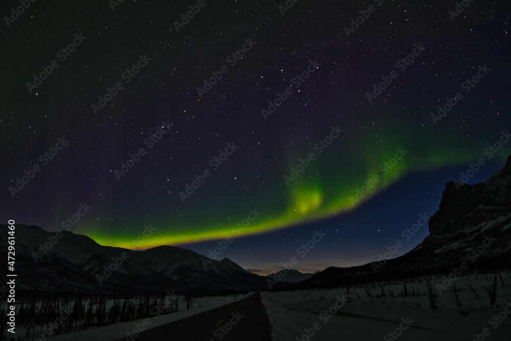 Fototapeta premium Northern Lights (Aurora Borealis or Polar Lights) - Dalton Highway, Alaska (USA)