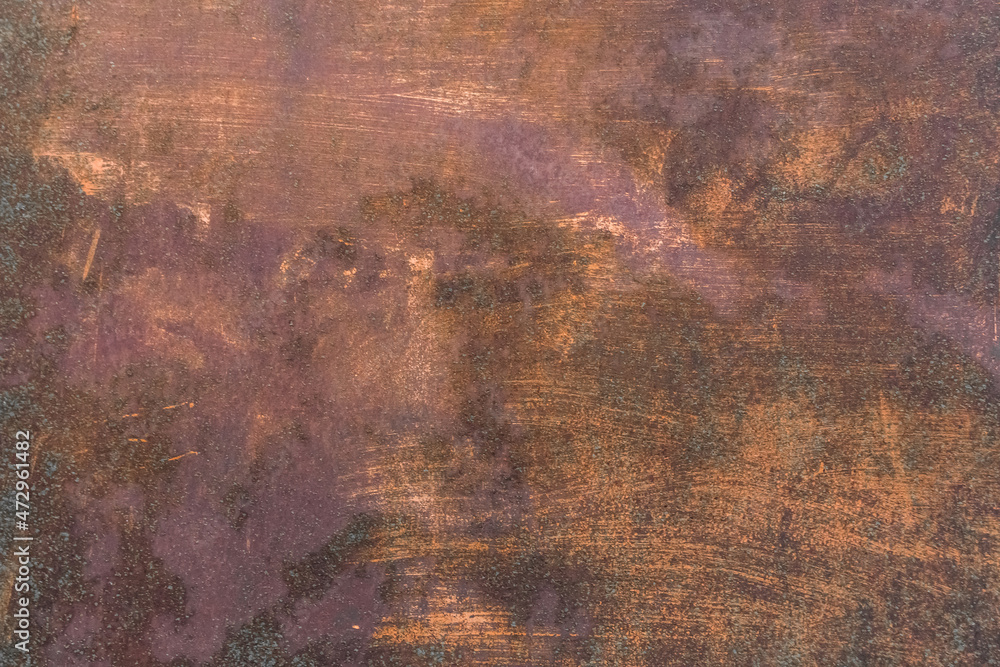 Naklejka premium Rusty Brown Dirty Old Abstract Worn Weathered Metal Pattern Surface Iron Wall Texture Background