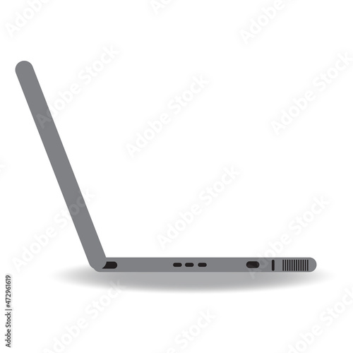 home elements open laptop side view flat style