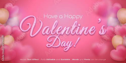 Realistic editable text valentine's day background