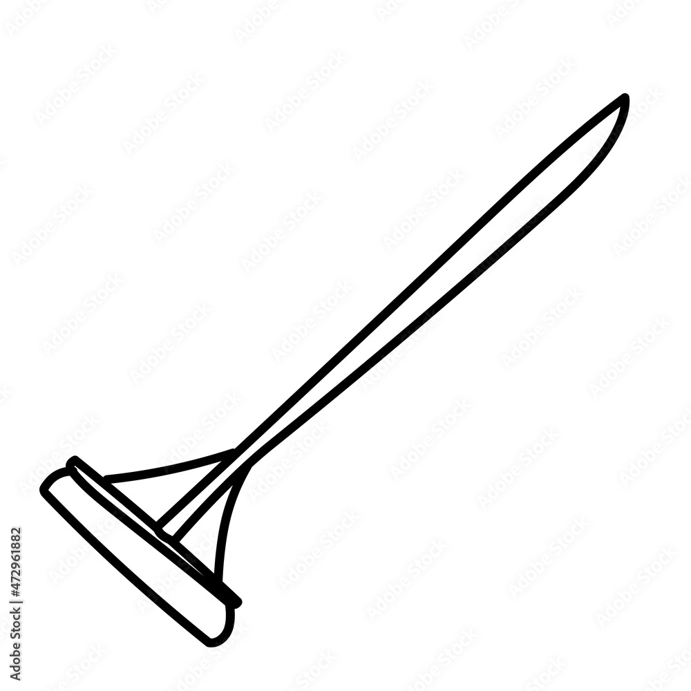 Fototapeta premium mop cleaning element broom for washing the floor handdrawn doodle style