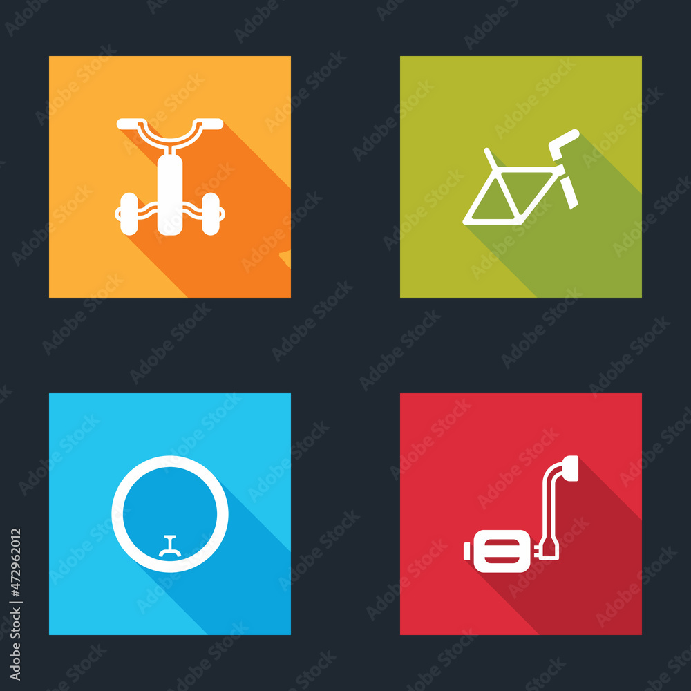 Set Bicycle for kids, frame, wheel and pedal icon. Vector Set Bicycle for kids, frame, wheel and pedal icon. Vector