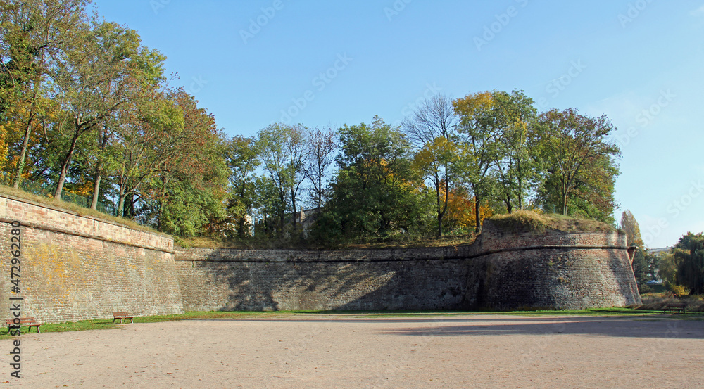 Park of the citadel located in Strasbourg Alsace France