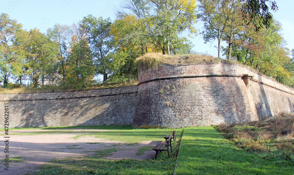 Park of the citadel located in Strasbourg Alsace France