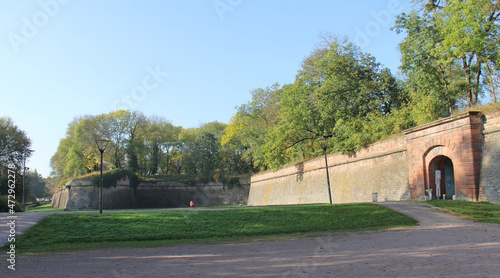 Park of the citadel located in Strasbourg Alsace France