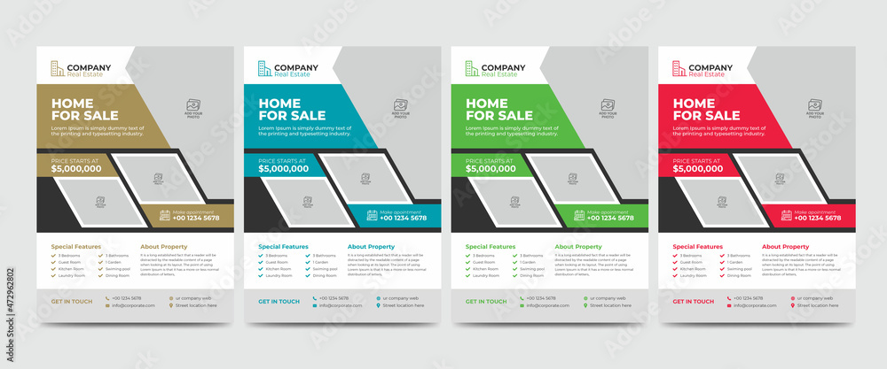Clean Modern Real Estate Agent and Construction Business Flyer Template. Creative Real Estate Flyer. Modern Home Flyer