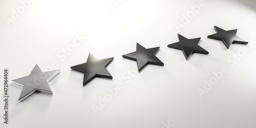 Fototapeta Naklejka Na Ścianę i Meble -  Star review rating costumer feedback evaluation concept 3d render illustration