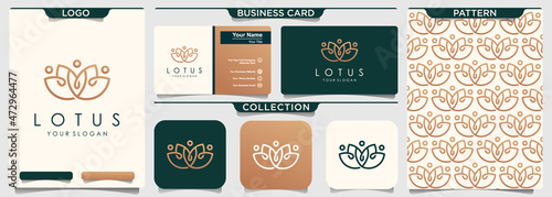 elegant abstract flowers inspiring beauty, yoga and spa logos.