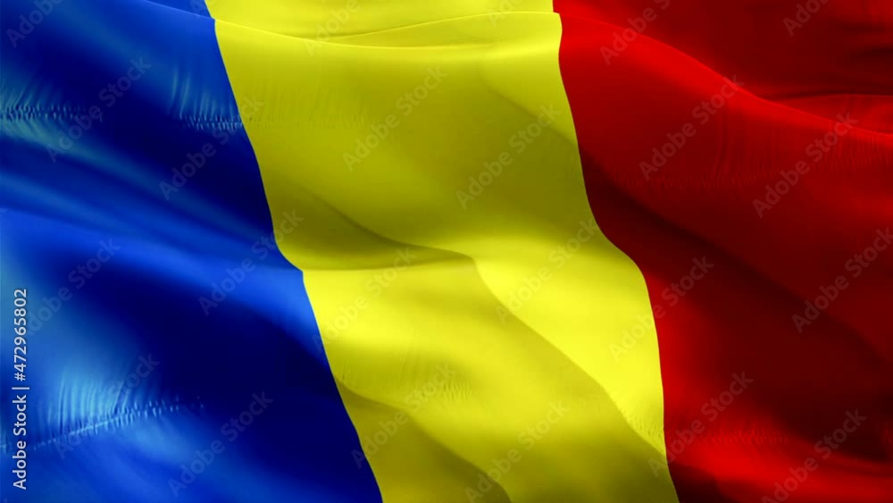 Romanian Sign Romanian flag. 3d Romania sign waving video. Flag of Romania holiday ...