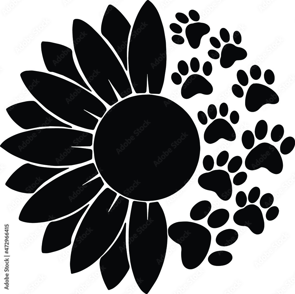Sunflower Dog Paws SVG Sunflower Dog Paw Prints Stock Vector Adobe Stock sunflower-dog-paws-svg-sunflower-dog-paw-prints-stock-vector-adobe-stock