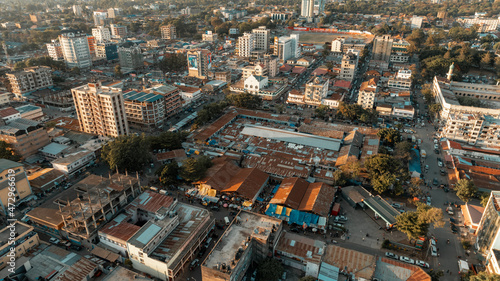 Aerial view of the mount meru in Arusha city  Tanzania