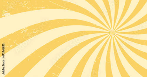 Vintage background with curved strips. Retro abstract background wit grunge effect.