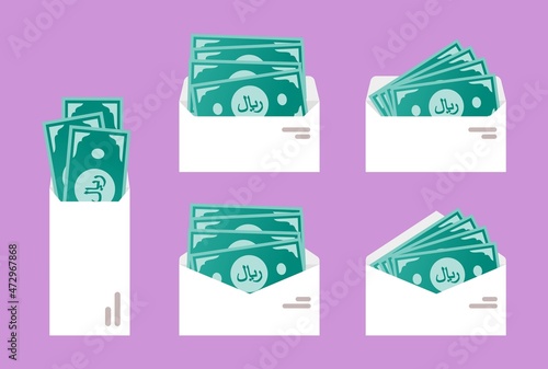 Saudi Riyal Money in Envelope