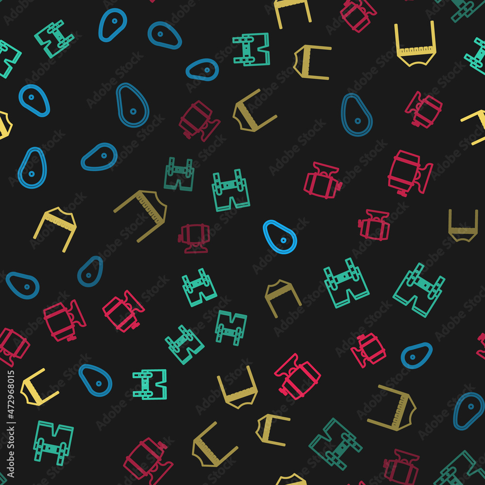 Set line Steak meat, Lederhosen, Camping tent and Wooden barrel on rack on seamless pattern. Vector Set line Steak meat, Lederhosen, Camping tent and Wooden barrel on rack on seamless pattern. Vector