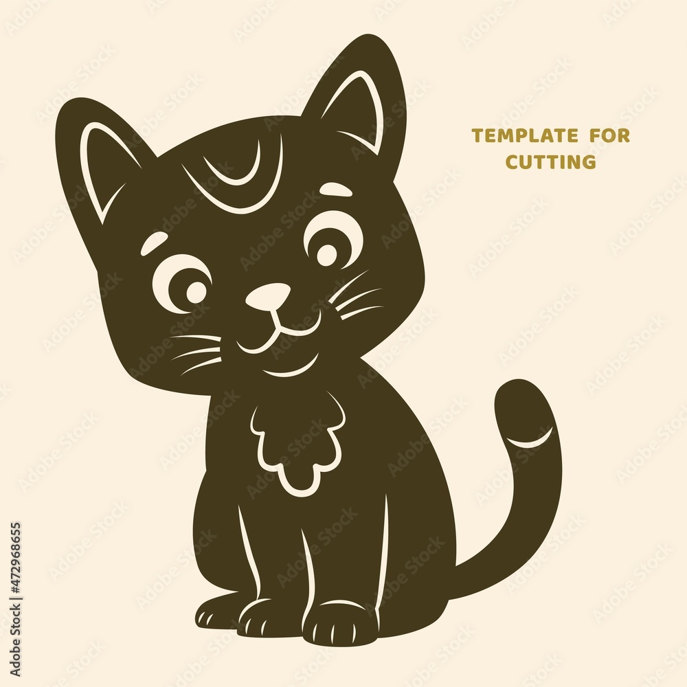 Template for laser cutting, wood carving, paper cut. Silhouettes for cutting. Cat stencil. Template for laser cutting, wood carving, paper cut. Silhouettes for cutting. Cat stencil.