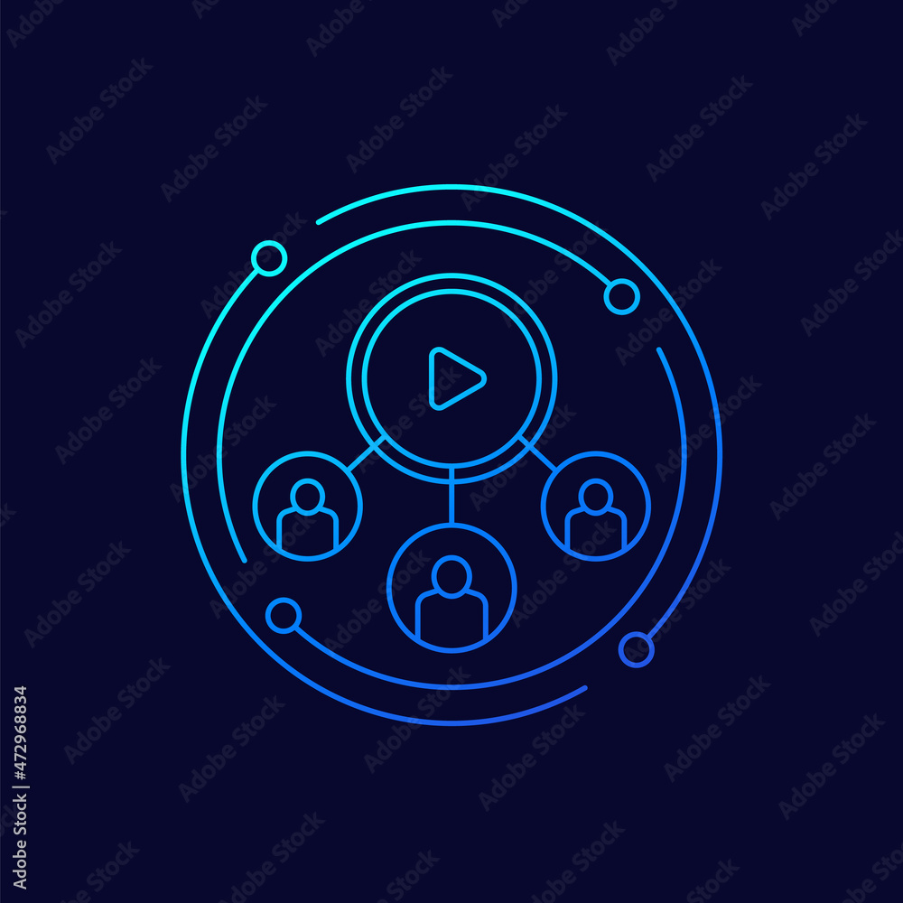 audience, content consumers linear icon audience, content consumers linear icon