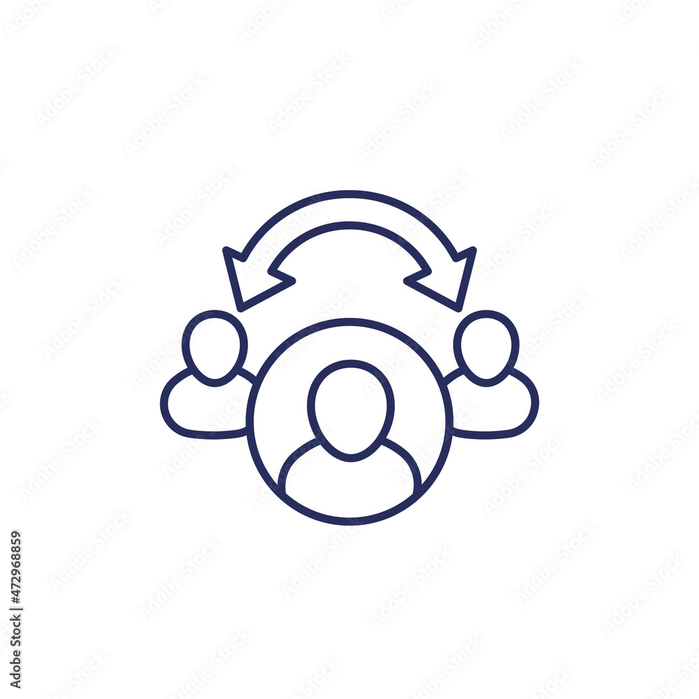 broker, middleman line icon on white broker, middleman line icon on white