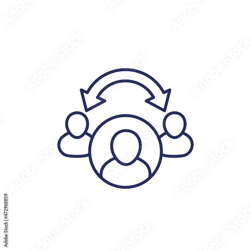 broker, middleman line icon on white