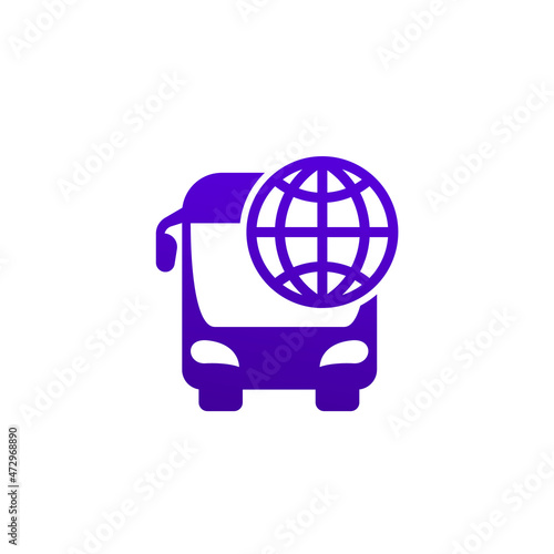 bus trip or tour icon on white
