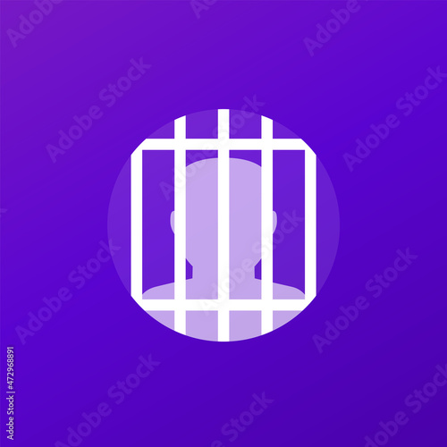 convict or inmate icon, vector