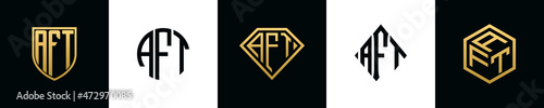 Fényképezés Initial letters AFT logo designs Bundle