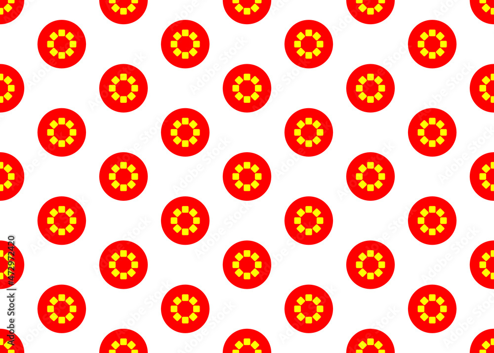 Geometric seamless pattern with red circles. Package design. Geometric seamless pattern with red circles. Package design.
