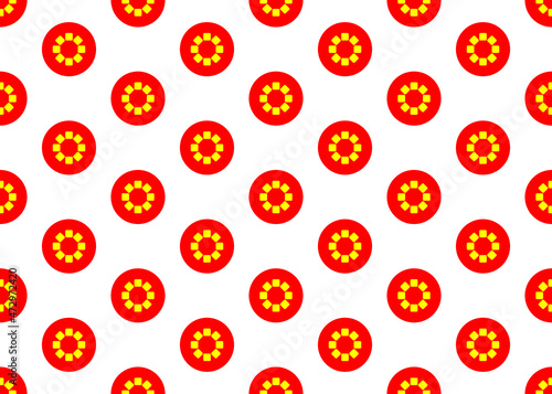 Geometric seamless pattern with red circles. Package design.