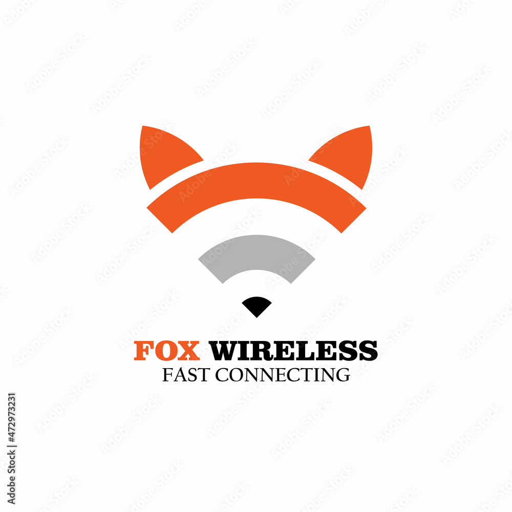 Fototapeta premium wireless fox design logo vector