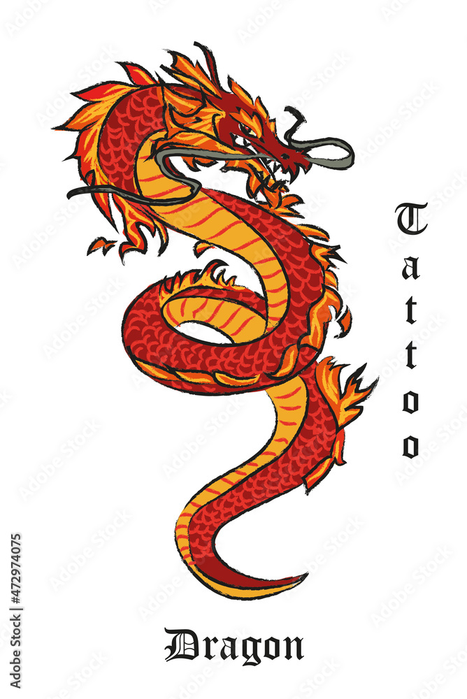Obraz premium chinese dragon tattoo
