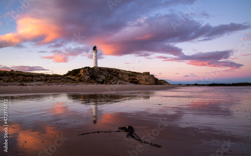 Sunrise on Lossiemouth West Beach near Covesea photo